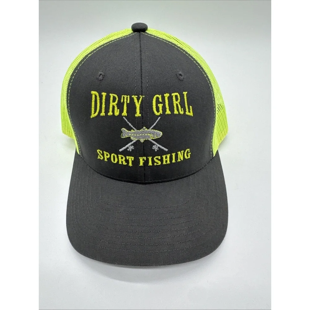 DIRTY GIRL Baseball Cap ADJUSTABLE Snap Back Sport Fishing Yupoong Classics